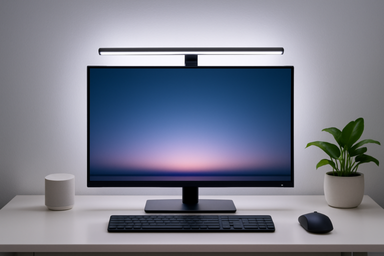 Barra de luz inteligente para setup gamer minimalista em pouco espaço